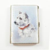 GEORGE V HALLMARKED SILVER ENAMEL CIGARETTE CASE
