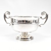 VICTORIAN HALLMARKED SILVER TWIN HANDLED PUNCH BOWL