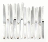 COLLECTION OF TWELVE VINATGE HALLMARKED SILVER HANDLED KNIVES