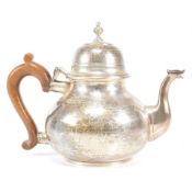 ANTIQUE HALLMARKED SILVER & WOOD TEAPOT