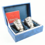 PAIR OF 875 SILVER CASED RUSSIAN KIDDUSH CUPS