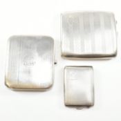 COLLECTION OF EARLY 20TH CENTURY ART DECO HALLMARKED SILVER CIGARETTE & VESTA CASE