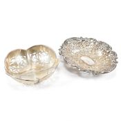 TWO HALLMARKED SILVER BON BON DISHES