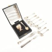 COLLECTION OF ANTIQUE & LATER HALLMARKED SILVER CUTLERY