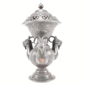 ORIENTAL WHITE METAL CENSER INSENSE BURNER