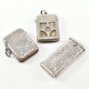 COLLECTION OF EARLY 20TH CENTURY HALLMARKED SILVER & METAL VESTA CASES