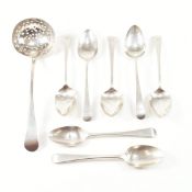 COLLECTION OF NINE GEORGIAN HALLMARKED SILVER SPOONS