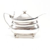 GEORGE V HALLMARKED SILVER MUSTARD POT & SPOON