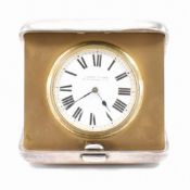 ANTIQUE SILVER HALLMARKED TRAVEL CLOCK