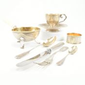 800 SILVER & GILT METAL BREAKFAST SET