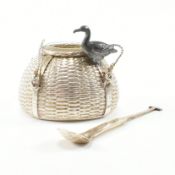 STERLING SILVER NOVELTY BASKET SALT DISH