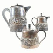 9999 SILVER 3 PIECE BURMESE TEA SERVICE