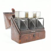 ASPREY CASED GEORGE VI HALLMARKED SILVER TOPPED COLOGNE BOTTLES