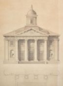 MID-LATE 19TH CENTURY RUSSIAN CATHEDRAL HAND DRAWN PLAN
