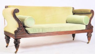 WILLIAM IV MAHOGANY FRAMED THREE SEATER SETTEE / SOFA