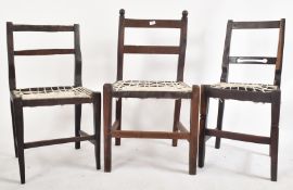 THREE 19TH CENTURY SOUTH AFRICAN STINK WOOD DINING CHAIRS