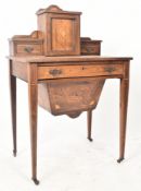 EDWARDIAN ROSEWOOD AND MARQUETRY BONHEUR DU JOUR