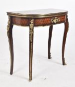 FRENCH KINGWOOD PARQUETRY & ORMOLU GAMES CARD TABLE