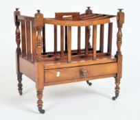 VICTORIAN CARVED WALNUT CANTERBURY MAGAZINE RACK