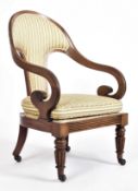 AFTER GILLOWS OF LANCASTER - VICTORIAN MAHOGANY ARMCHAIR