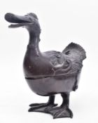 18TH CENTURY CHINESE QING DYNASTY BRONZE DUCK CENSER