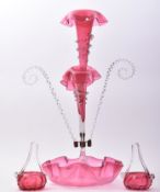 VICTORIAN CRANBERRY GLASS EPERGNE CENTREPIECE