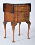 QUEEN ANNE REVIVAL WALNUT VENEERED DROP LEAF SIDE TABLE