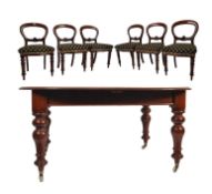 19TH CENTURY REVIVAL MAHOGANY DINING TABLE WITH CHAIRS