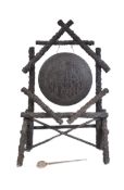 19TH CENTURY BURMESE CARVED HARDWOOD DINNER GONG