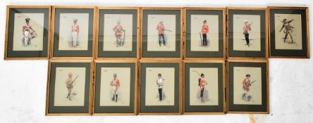 GERALD HUDSON - TWELVE WATERCOLOURS OF BRITISH FOOT SOLDIERS