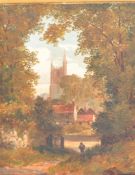 WILLIAM WOODS HODGES - 19TH CENTURY OIL LANDSCAPE