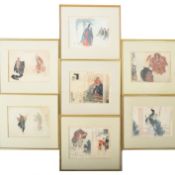 TSUKIOKA KOGYO - SEVEN 1989 JAPANESE WOODCUTS OF NOH PLAY