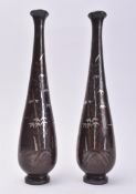 PAIR OF 19TH CENTURY CHINESE BRONZE DECORATIVE VASES