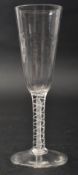 GEORGE II 1760 OPAQUE DOUBLE TWIST FUNNEL BOWL ALE GLASS