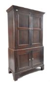 18TH CENTURY GEORGE III OAK HOUSEKEEPERS CUPBOARD PRESS