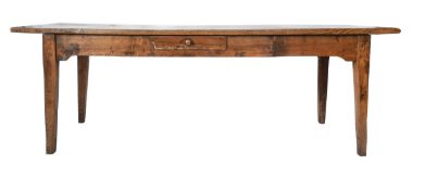 19TH CENTURY VICTORIAN ELM WOOD REFECTORY DINING TABLE