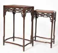 19TH CENTURY CHINESE PADAUK NEST OF GRADUATING TABLES