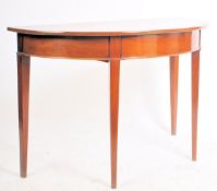 19TH CENTURY VICTORIAN MAHOGANY DEMI-LUNE CONSOLE TABLE