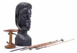 ASSORTMENT OF AFRICAN TRIBAL ETHIOPIAN CARVED WOOD ARTIFACTS
