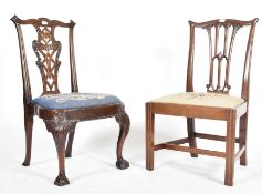 GEORGE III 18TH CENTURY MAHOGANY CHIPPENDALE DINING CHAIR