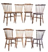 EIGHT 19TH CENTURY VICTORIAN PENNY WINDSOR DINING CHAIRS