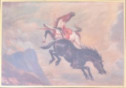 EARLY 20TH CENTURY OIL ON CANVAS HORSE PAINTING