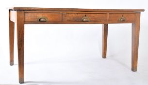 EARLY 20TH CENTURY RAILWAY / GOVERNMENT OAK WRITING DESK