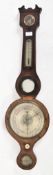 GEORGE III WALNUT BANJO WALL BAROMETER
