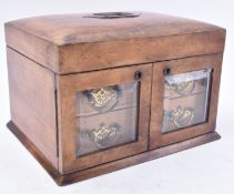 EDWARDIAN CIRCA 1904 WALNUT HINGED TOP JEWELLERY BOX