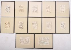 AFTER KATSUSHIKA HOKUSAI - 12 'MANGA' WOODBLOCK PRINTS