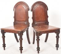 PAIR OF 19TH CENTURY SOLID MAHOGANY HALL CHAIRS