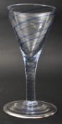 EARLY VICTORIAN CRYSTAL COLOURED SWIRL WINE GLASS