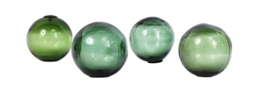 GLASS - COLLECTION OF FOUR 20TH CENTURY GLASS FISHING FLOATS