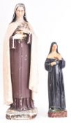 ST THERESA & ST RITA EARLY 20TH CENTURY PLASTER STATUES